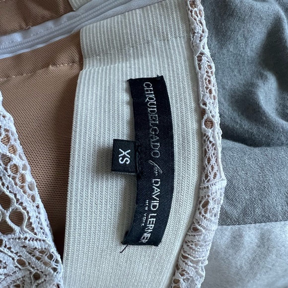 ChiqueDelgado for David Lerner white lace and nude crop top and skirt - Picture 5 of 6